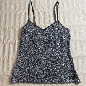 Sequin Black/Silver Camisole Top